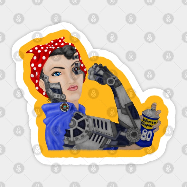 Rosie the Cyborg Riveter Sticker by ChePanArt